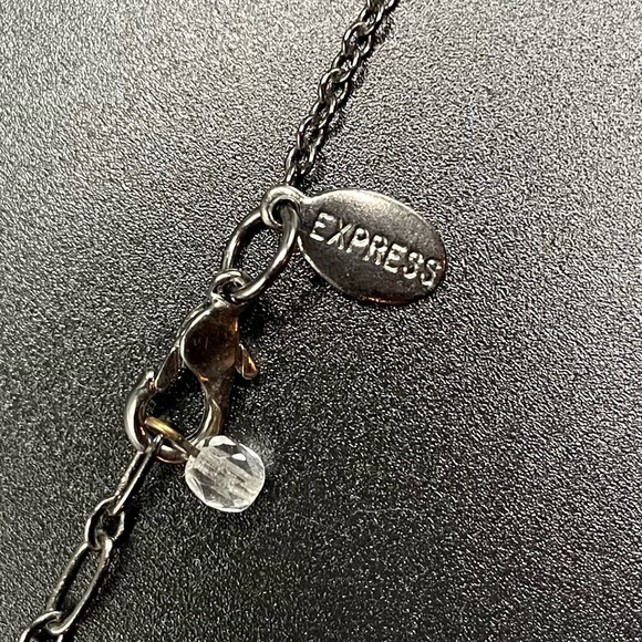 Express crystal dangle necklace. Beautiful simple piece 11 inches long. - Picture 3 of 4